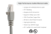 Cat6A Shielded Ethernet Patch Cable, Half-moon Boot, 15 ft, Gray