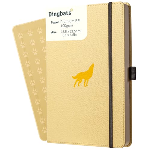 Dingbats Wildlife A5 Cream Wolf Notebook - Lined