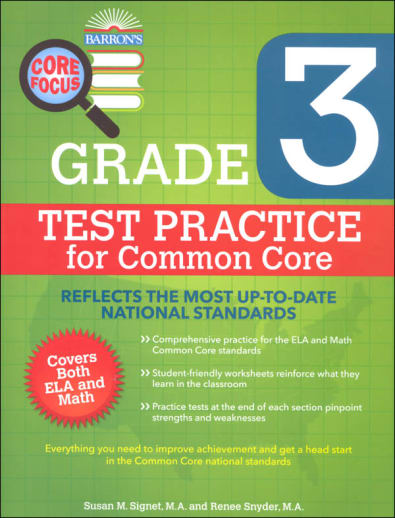 Test Practice for Common Core Grade 3 (Barron's Core Focus Workbook)