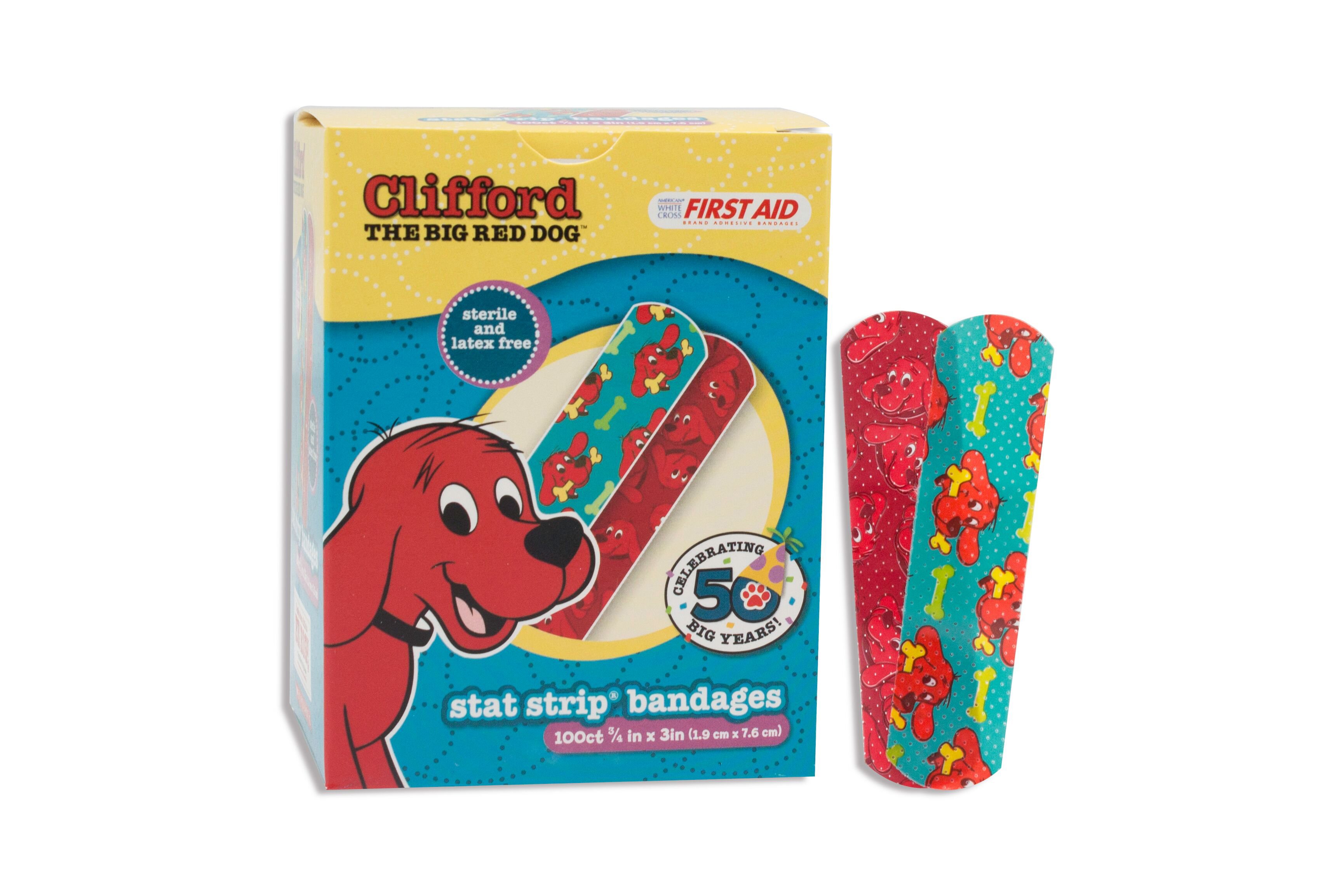 American White Cross Stat Strip Clifford the Big Red Dog Adhesive Strips MK 977008