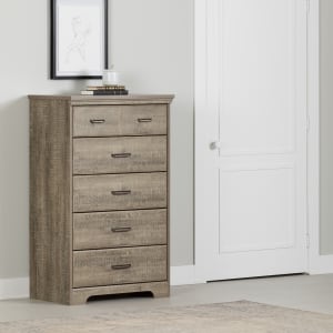 5-Drawer Chest, Weathered Oak, Versa