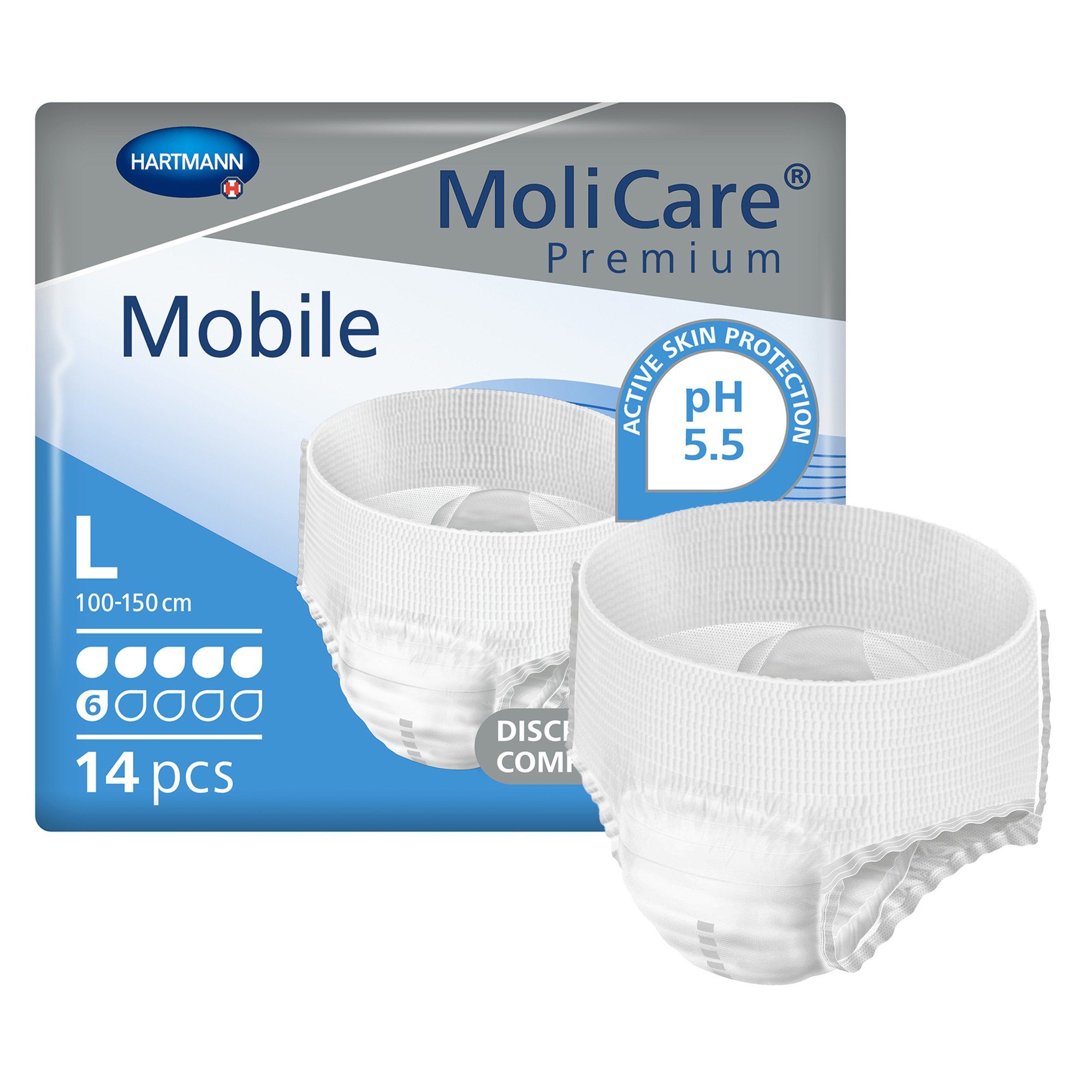 MoliCare Premium Mobile 6 Drop Absorbency Incontinence Underwear, Large MK 860102