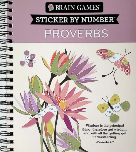 Sticker By Number: Proverbs (Brain Games) 104 pages