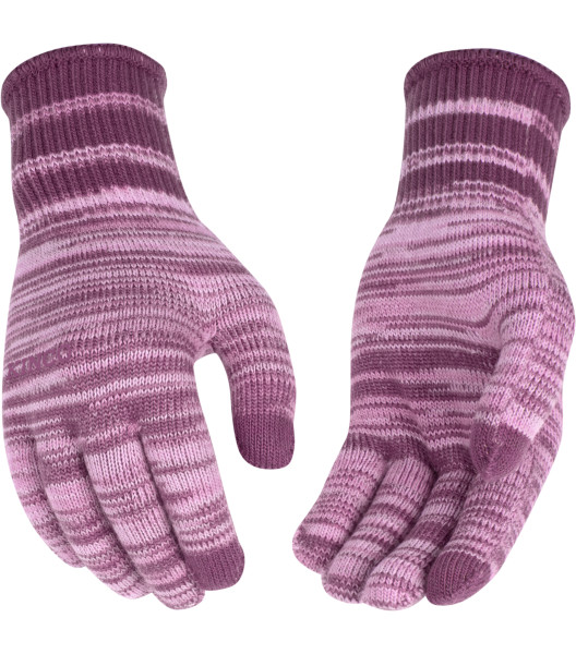 Women's Heavyweight Magic Stretch Purple Thermal String Knit, Heather Purple, large