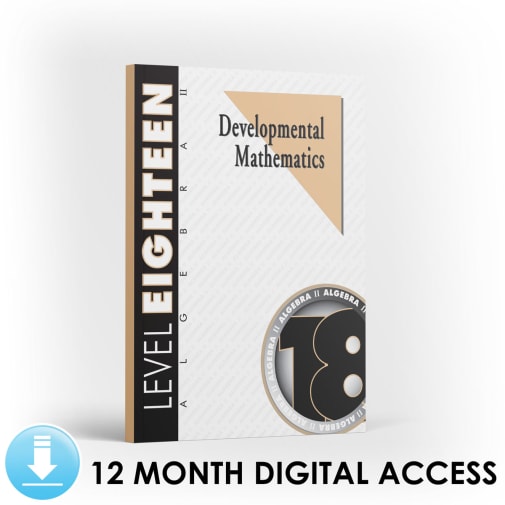 Developmental Math: Level 18 Student Workbook | Algebra 2: Equations (12 Month Access)