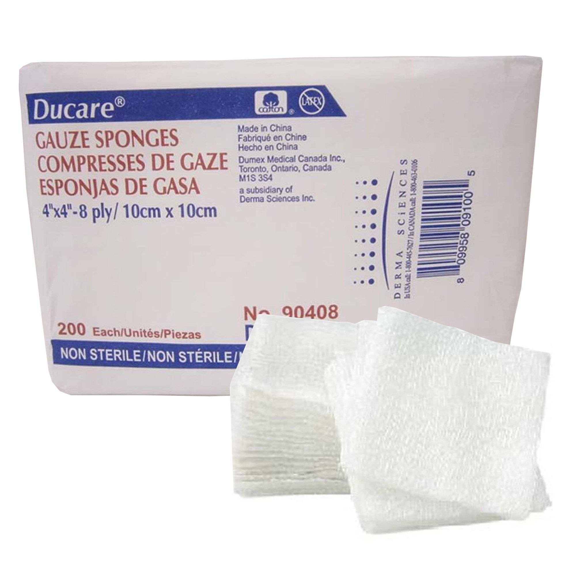 Ducare Gauze Sponge, 4 x 4 Inch, 8-Ply MK 645797