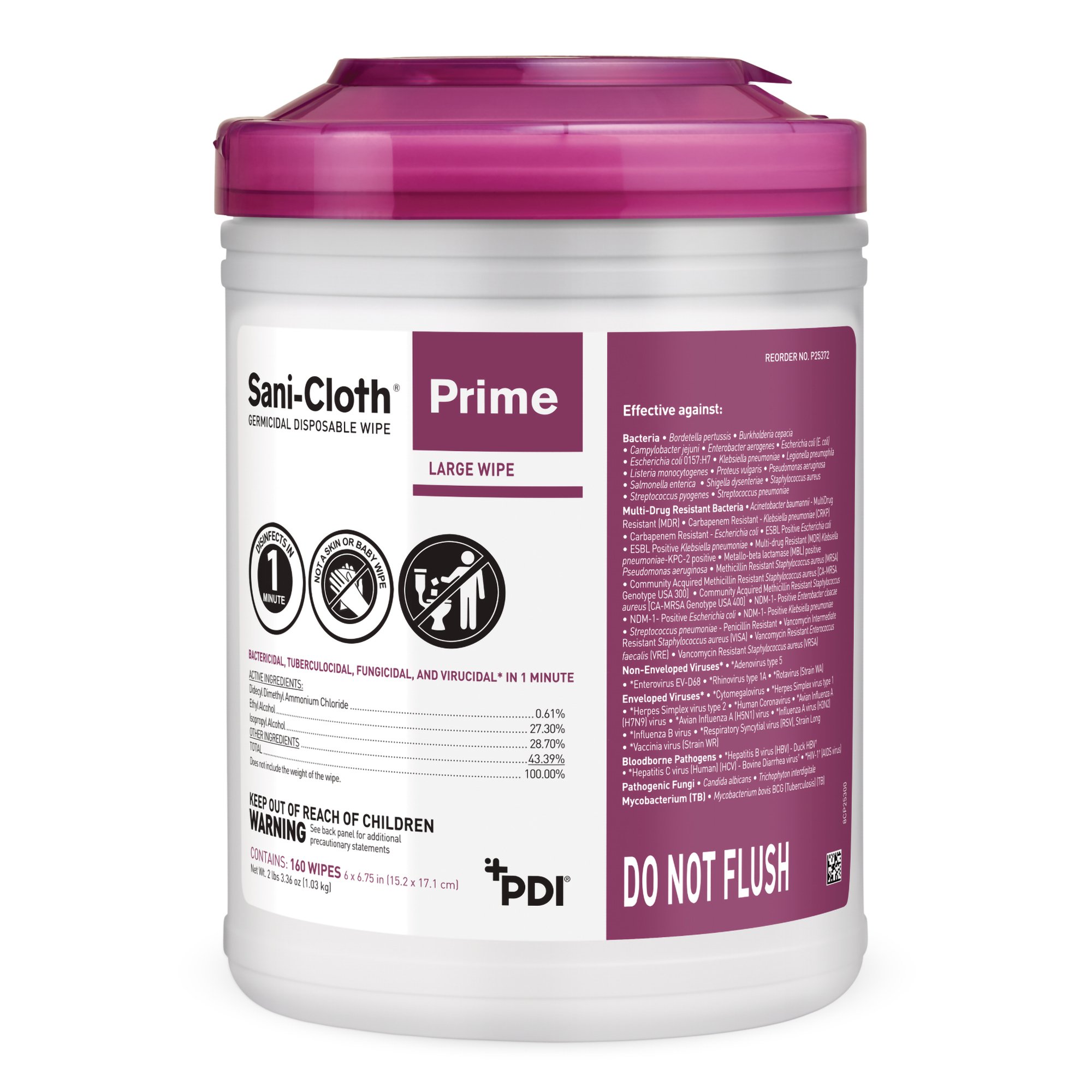 Sani-Cloth Prime Large Germicidal Disinfectant Wipes, 6 x 6.75 Inch MK 1063956