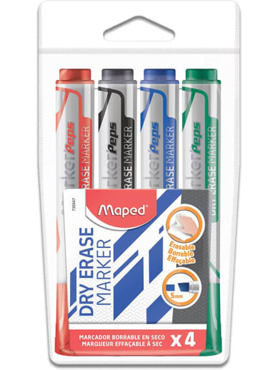 Marker'Peps Dry Erase Jumbo Chisel Tip Marker (pack of 4)