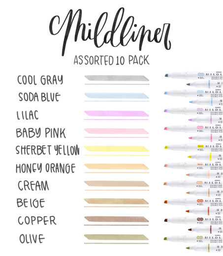 Zebra Pen Mildliner Double Ended Highlighter Set (10 Zebra Pen Mildliner Double Ended Highlighter Set (10