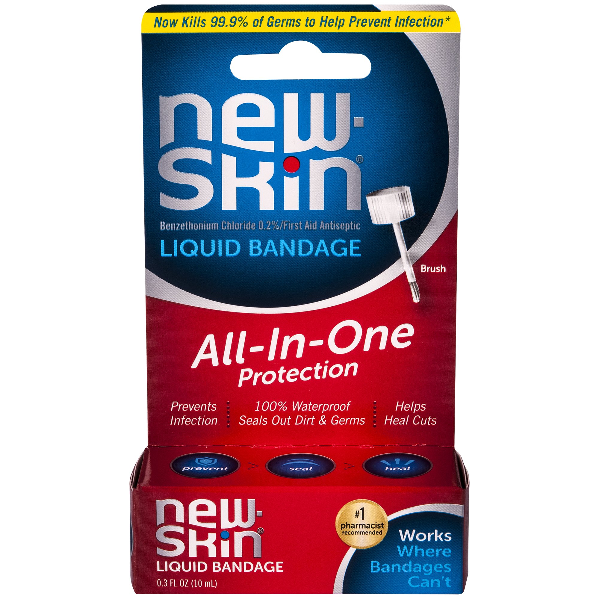 new-skin Benzethonium Chloride 0.2% First Aid Antiseptic Liquid Bandage, 10 mL MK 1053872