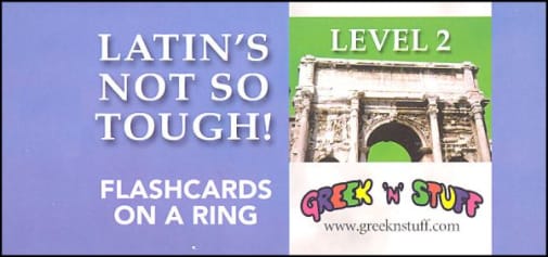 Latin's Not So Tough Flashcards on a Ring Level 2
