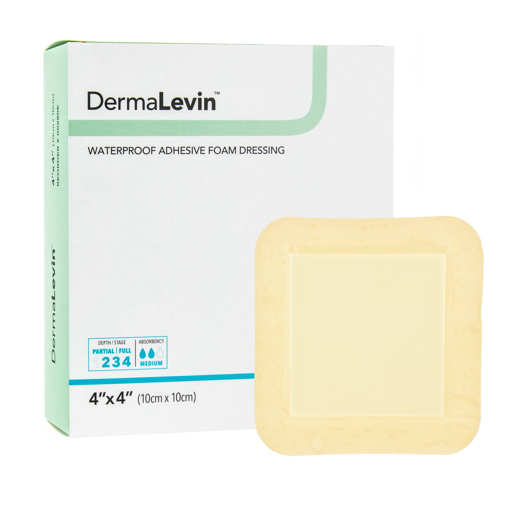 DermaLevin Adhesive with Border Foam Dressing, 4 x 4 Inch MK 896849