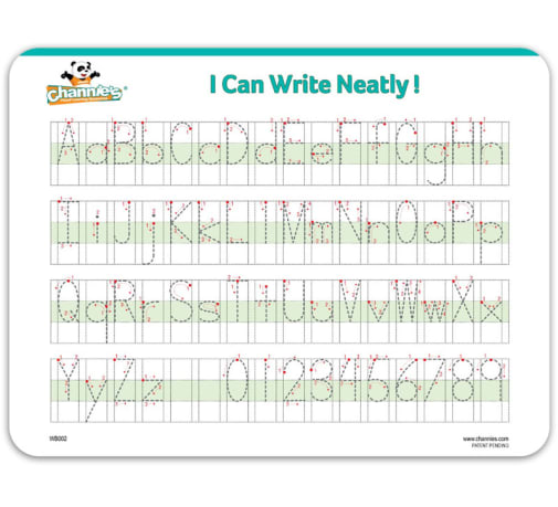 Neat Alphabet Letters & Numbers - Hard Dry Erase White Board (2-sided)