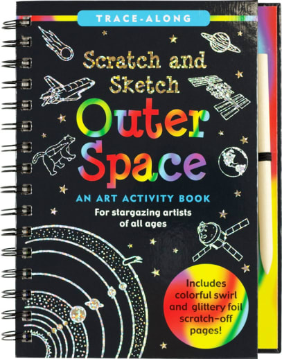 Outer Space Scratch and Sketch Trace Along Art Activity Book