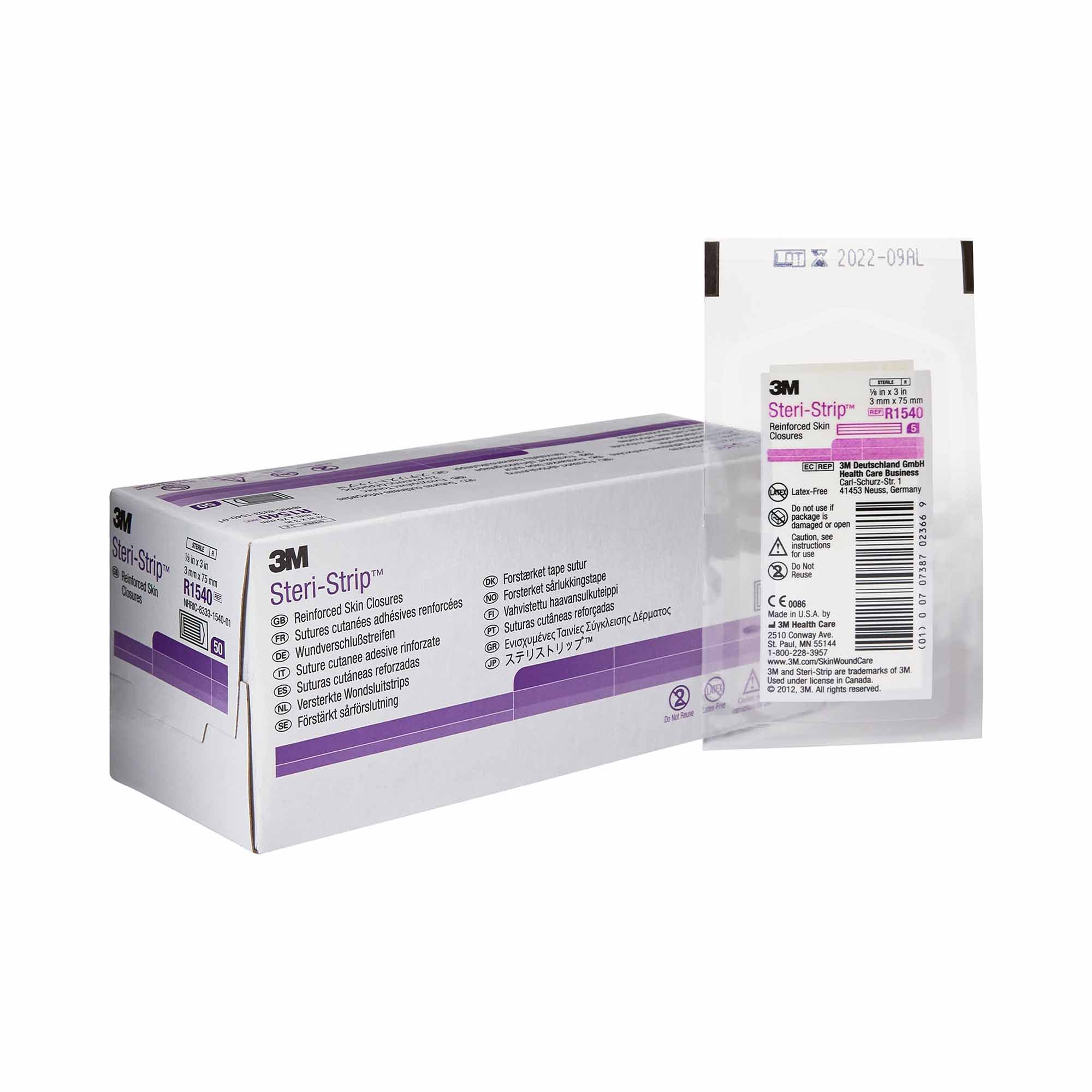 3M Steri-Strip Skin Closure Strips, nonwoven Material, Reinforced Strip, White MK 5779