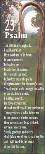 Shepherd's Staff, 23rd Psalm Bookmark