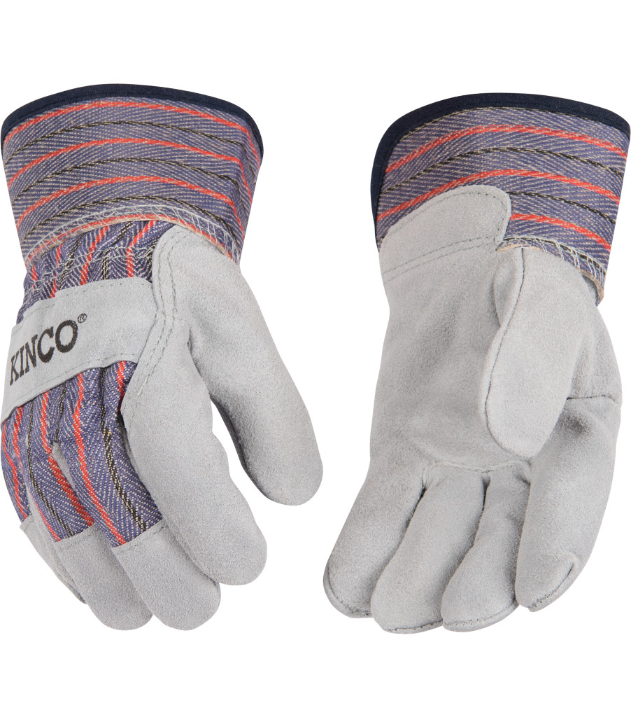 Kids' Suede Leather Palm with Safety Cuff, Striped, large image number 2