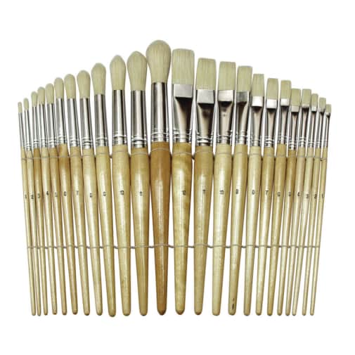 Creativity Street Paint Brush Set of 24 (12 flat & 12 round, assorted sizes)