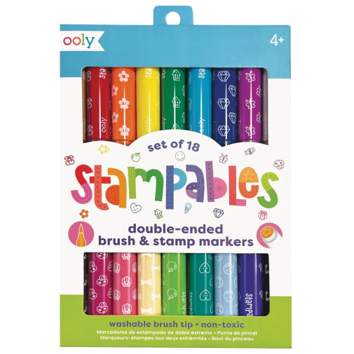 Stampables Double-Ended Stamp & Brush Markers - set of 18