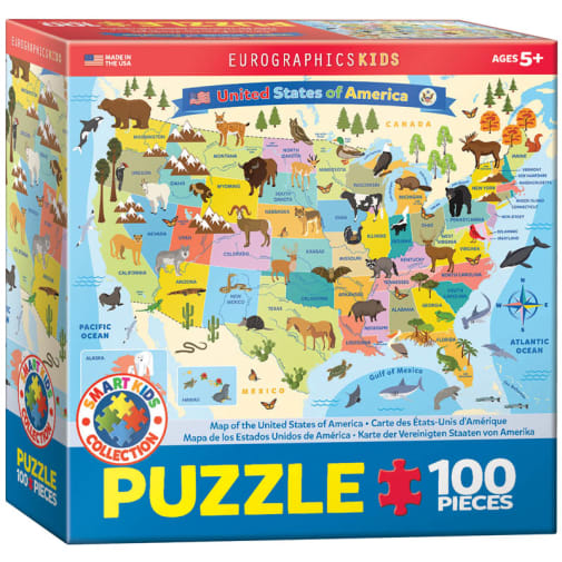 Eurographics Illustrated Map of the United States of America Puzzle - 100 pieces