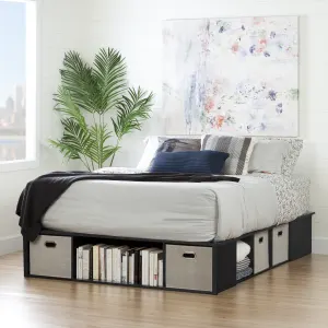 Storage Platform Bed with Baskets