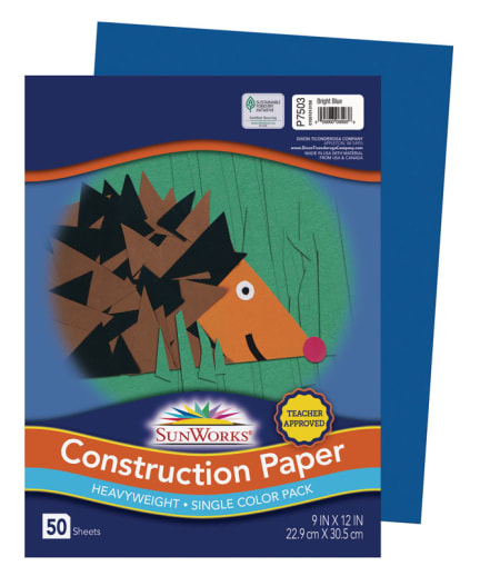 Construction Paper Heavyweight Bright Blue 9"x12"