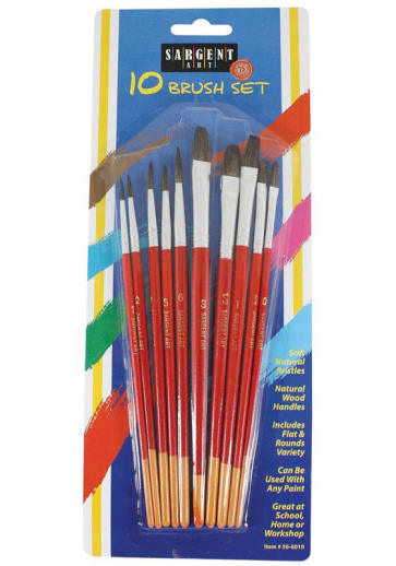 Sargent Art 10-Brush Set (5 flat, 5 round)