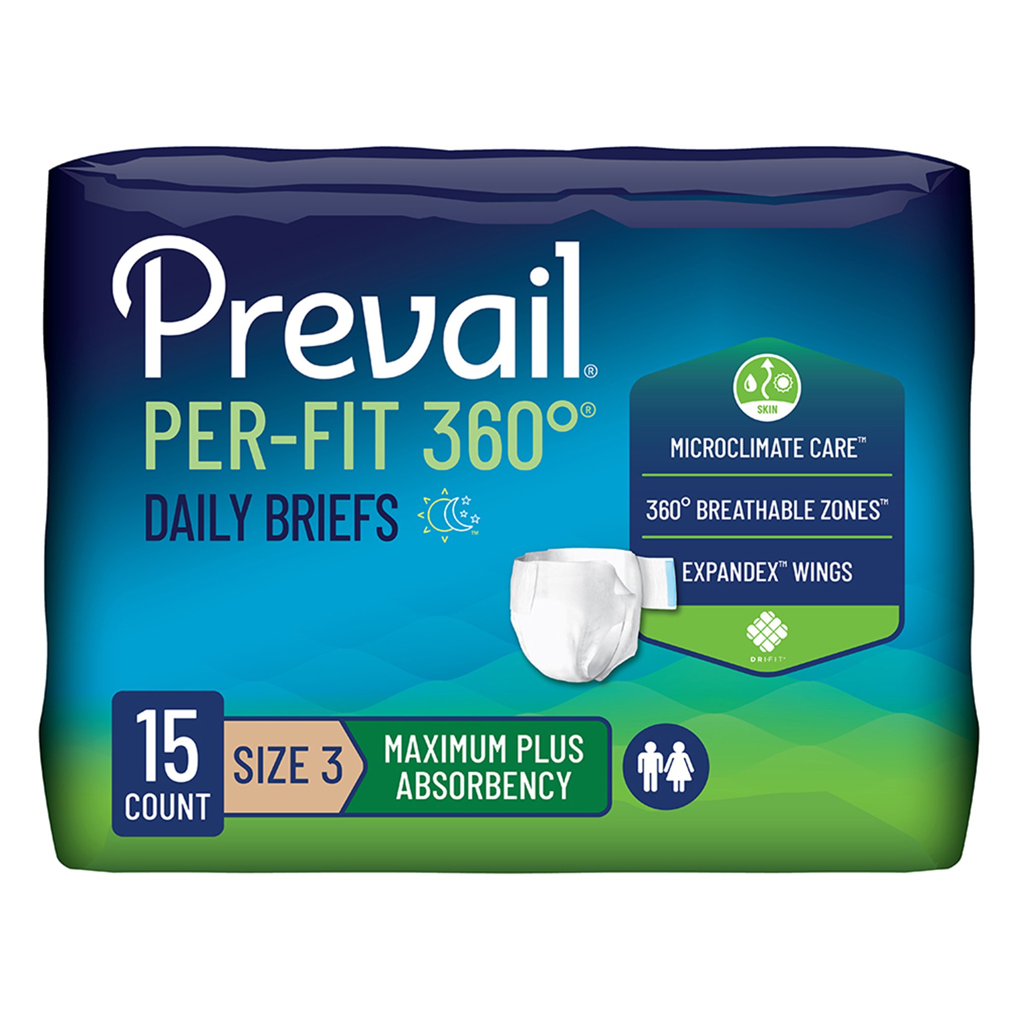 Prevail Per-Fit 360 Daily Briefs, Maximum Plus, Size 3 MK 1227004
