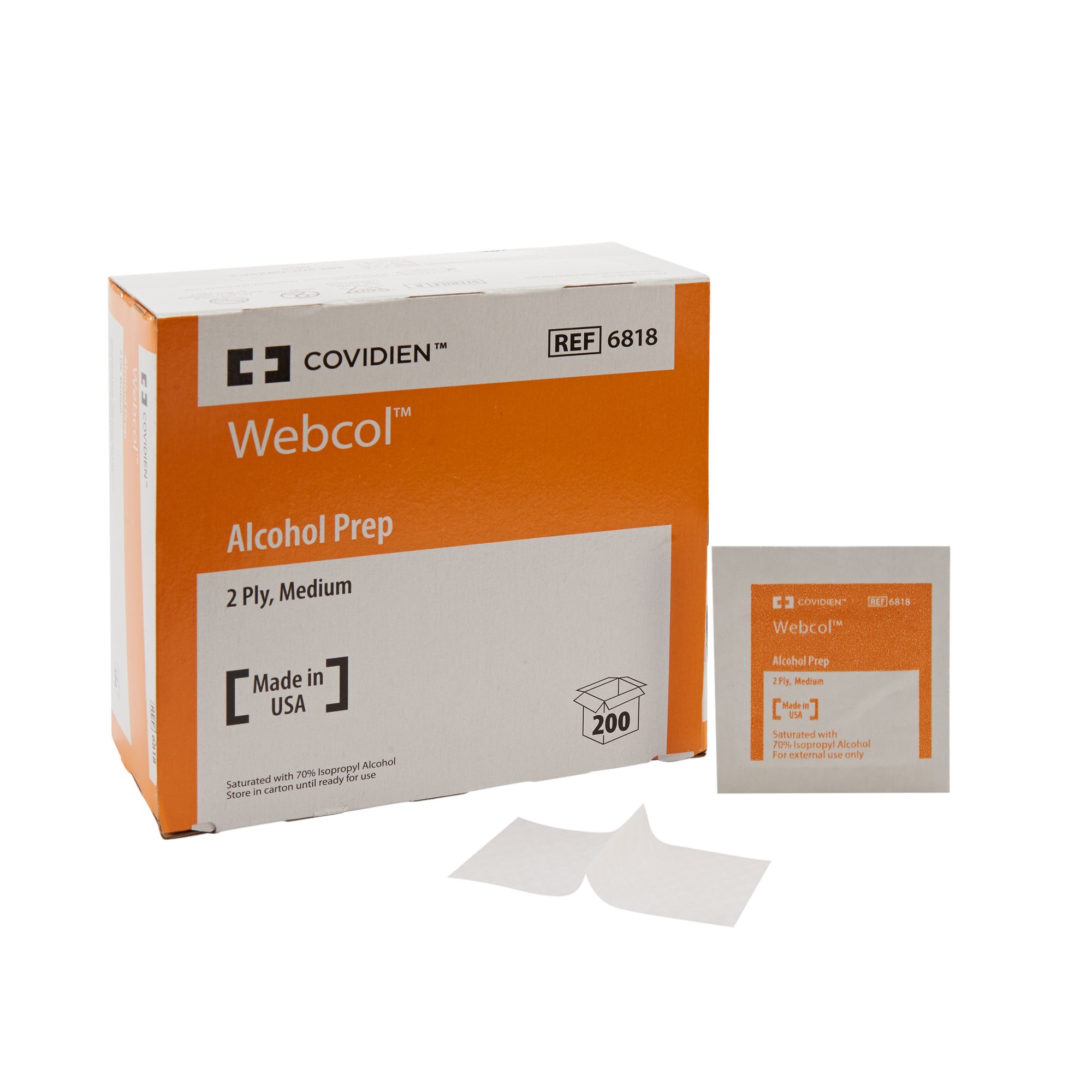 Webcol Alcohol Prep Pad, 1 x 1.25 Inch, Individual Packets MK 191320