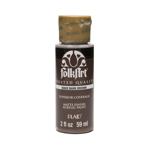 Folkart Color Acrylic Paint Bark Brown - 2oz