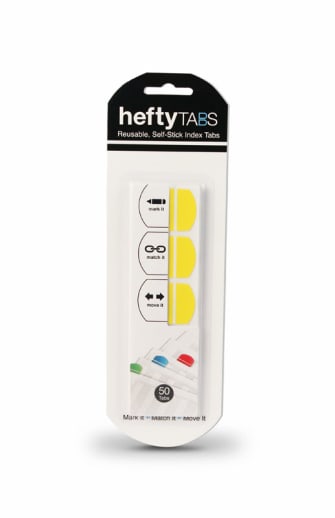 Hefty Index Tabs - 1" x 1.5" - 50 count (assorted colors)