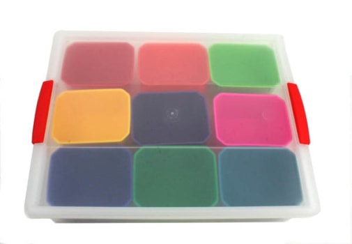 Snap Handle Tote with 9 Units (6 Quart) - Clear