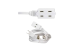 9Ft 3-Outlet Power Extension Cord White 16AWG/2