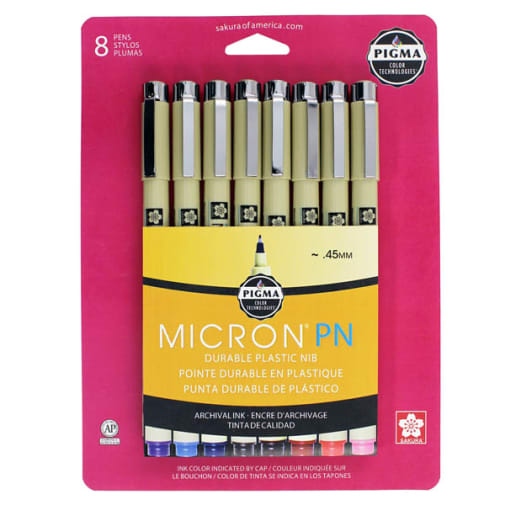 Pigma Micron Plastic Nib (assorted 8 piece set)