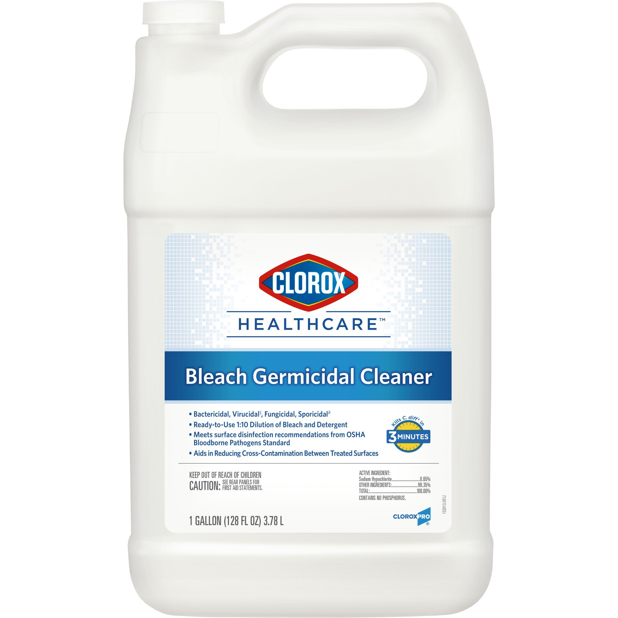 Clorox Healthcare Bleach Germicidal Cleaner, Jug, 1 gal. MK 272962