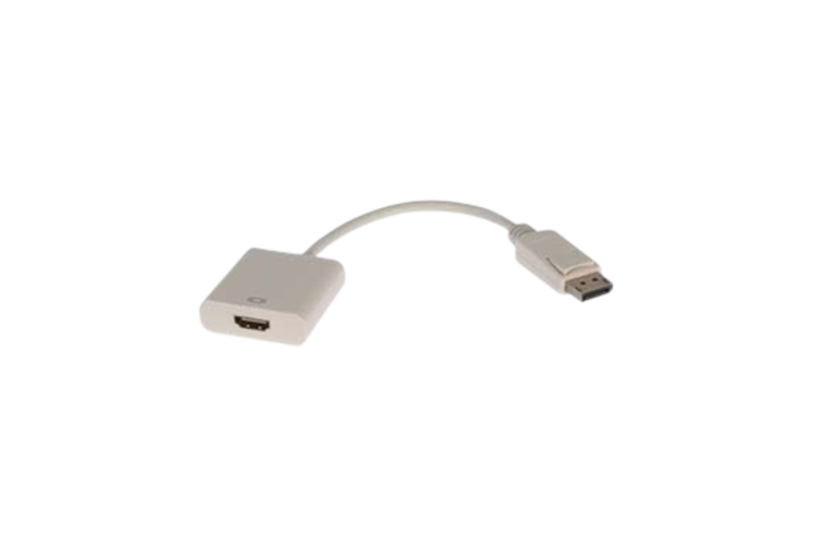 Display Port Male to HDMI Female Adapter Cable, White, 4in