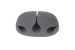 Silicone Desktop Cable Organizer w/ Adhesive backing, 3 Slot, Gray
