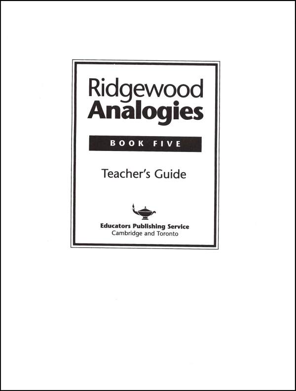 Ridgewood Analogies Book 5 Teacher Guide