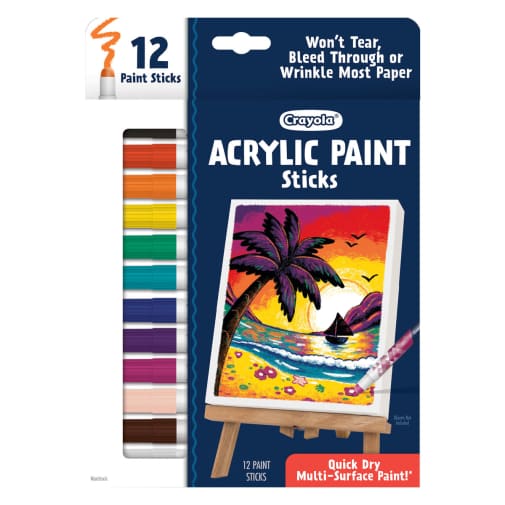 Crayola Acrylic Paint Doodle Sticks 12 count