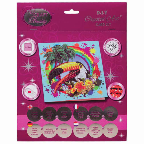 Crystal Art Card Kit - Rainbow Toucan