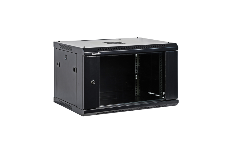 6U 19in Wall-Mount Cabinet Glass Door 15.5in Depth Flat Box