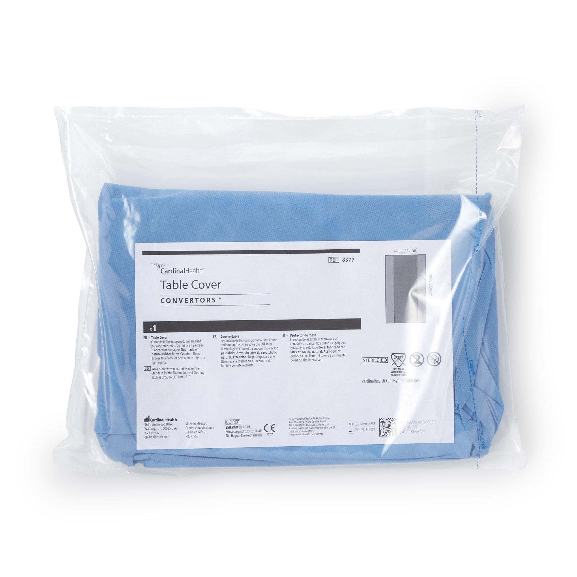Cardinal Health Sterile Standard Back Table Cover, 44 x 90 Inch MK 269692