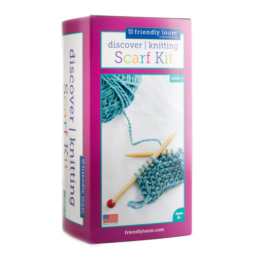 Friendly Loom Discover Knitting Scarf Kit - Blue