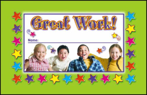 Great Work! Incentive Punch Card