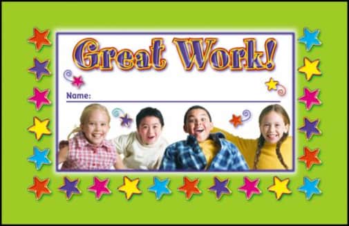 Great Work! Incentive Punch Card
