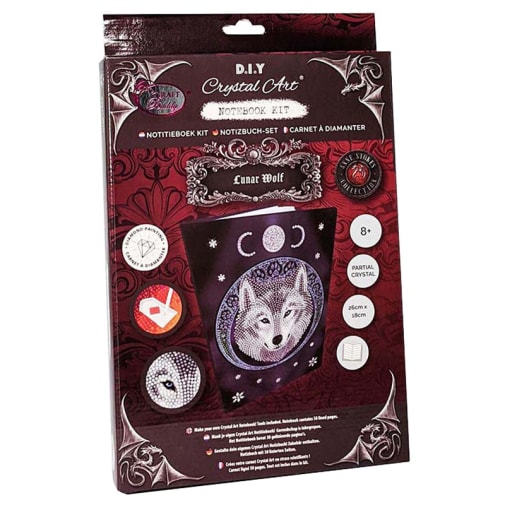 Crystal Art Notebook Kit - Lunar Wolf