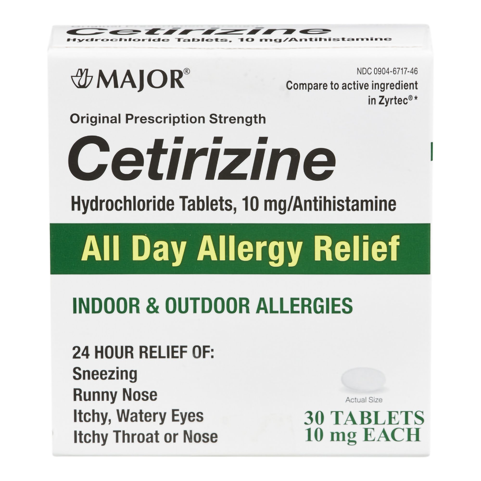 Major Cetirizine Antihistamine MK 1146565