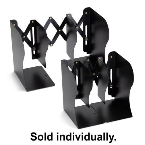 Adjustable Bookends, Expandable 4" - 18" Black