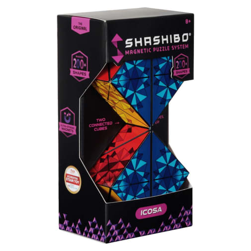 Shashibo Magnetic Puzzle Cube - ICOSA Primary (makes 200+ shapes)
