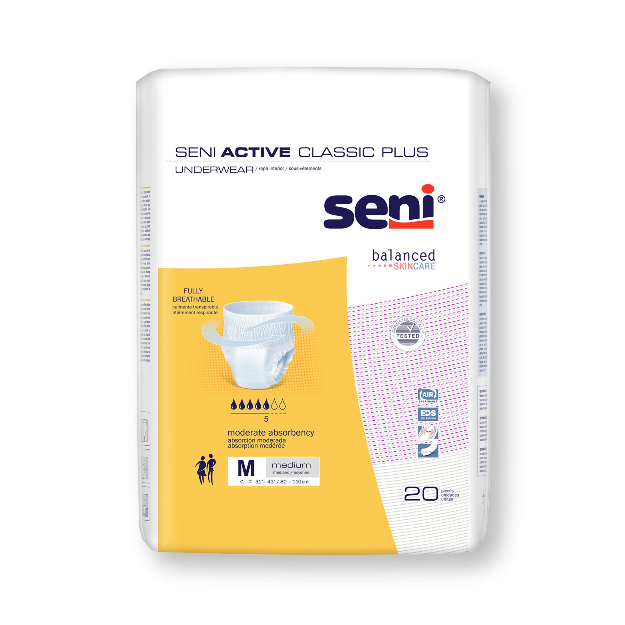 Seni Active Classic Plus Moderate Absorbent Underwear, Medium MK 1163843